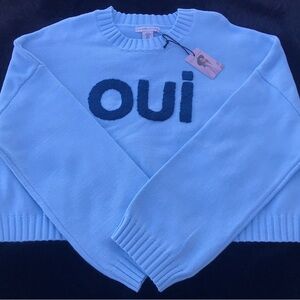 NEW ~ Sincerely Jules "OUI" Crop Sweater